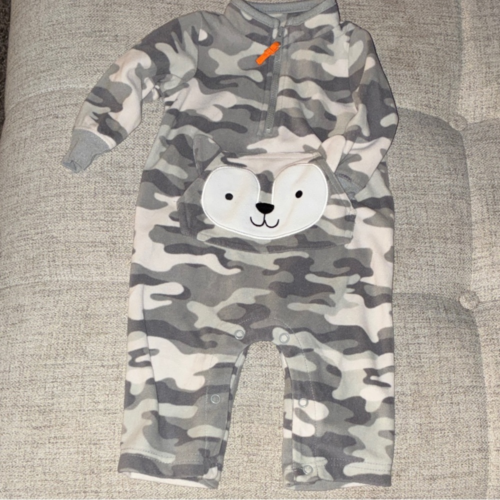 Gray Camouflage Kids One Piece